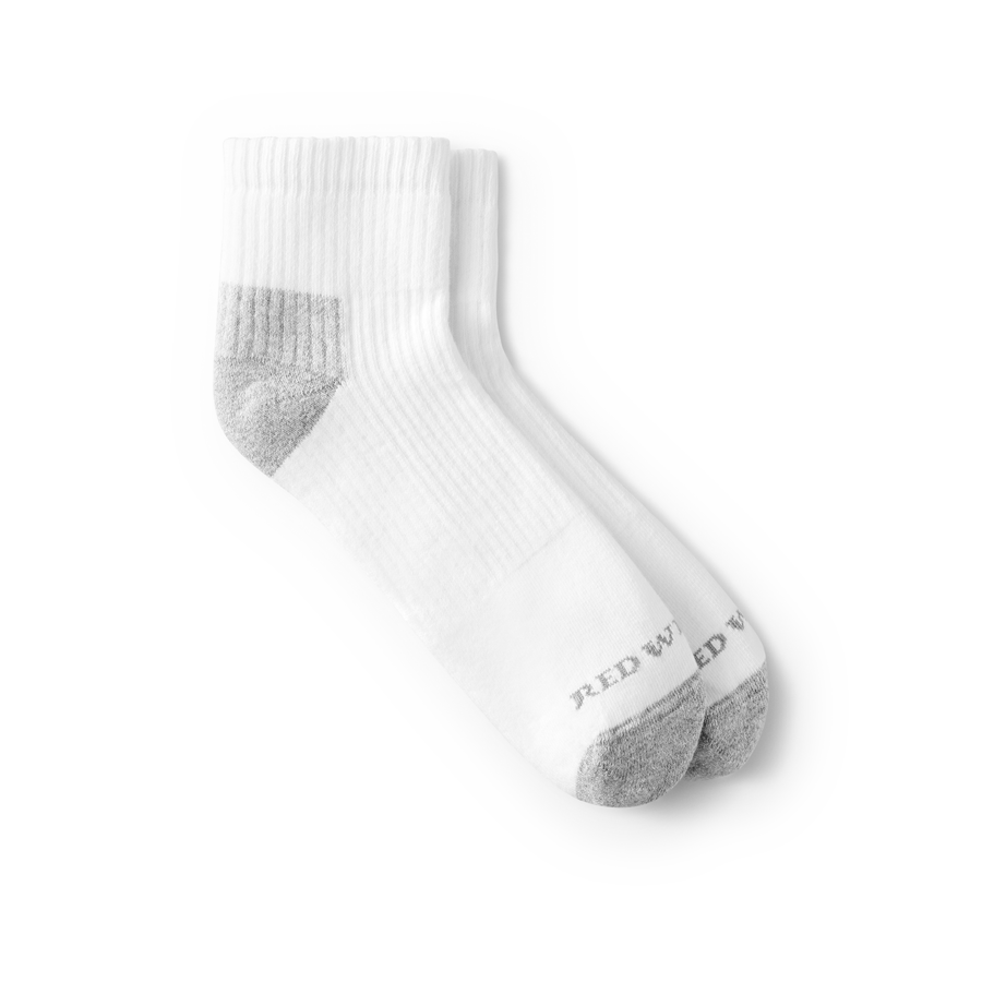 Everyday Work Medium Weight Quarter Crew Sock White